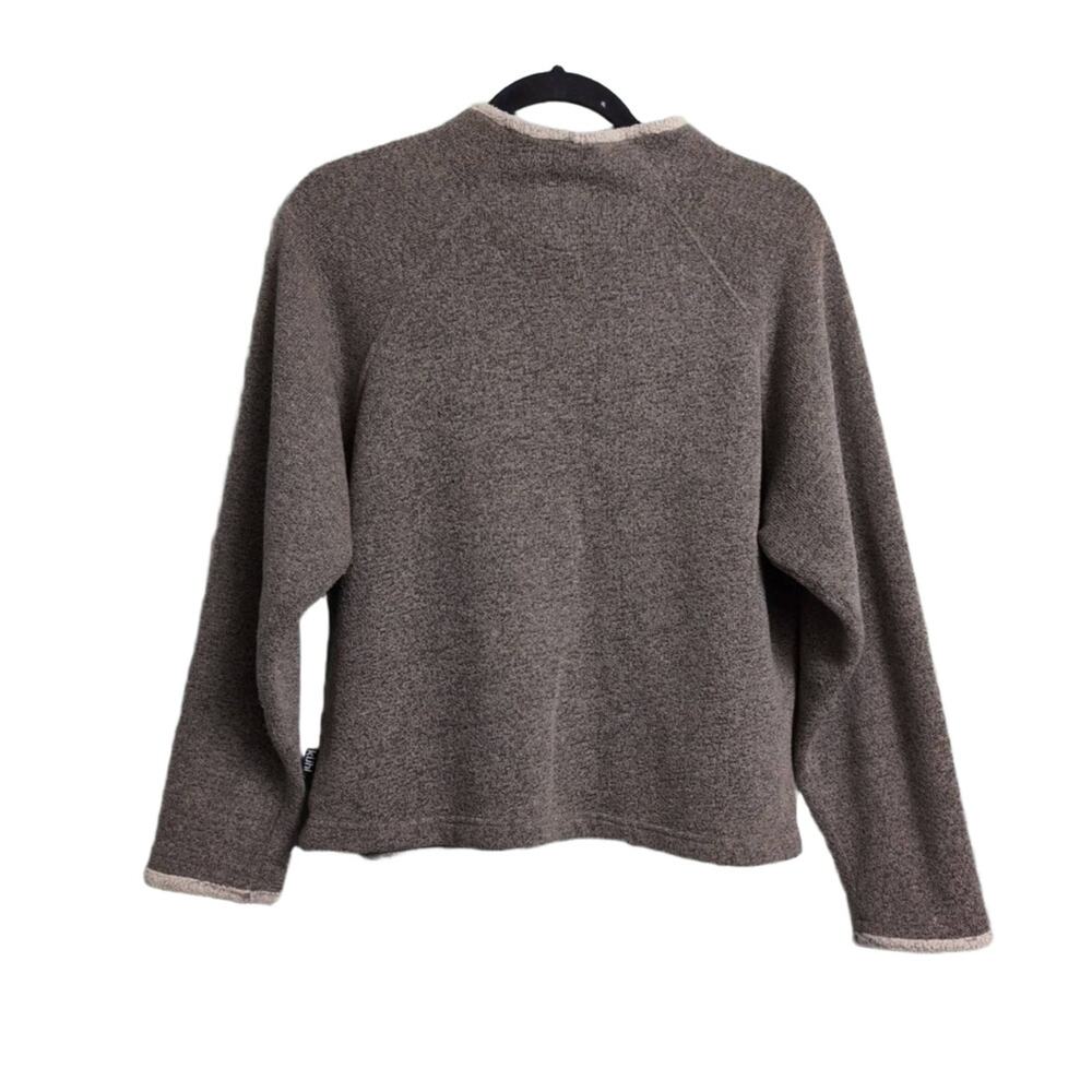 KÜHL Brown Grey Melange Mock Neck Alfpaca Outdoor Performance Sweater Fleece L